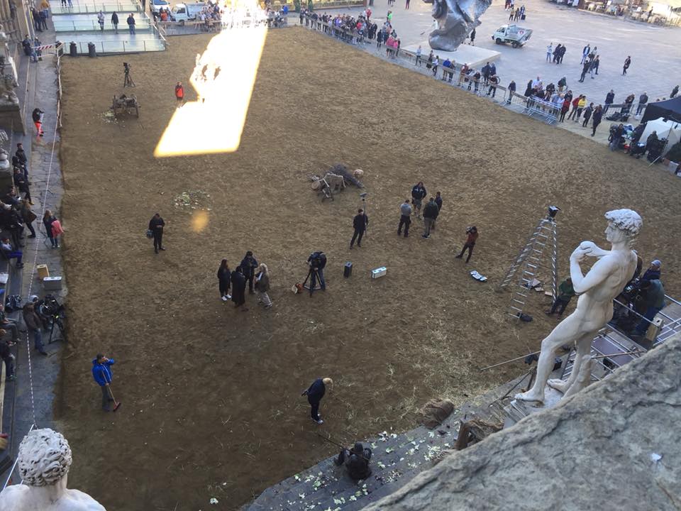 The set of the Michelangelo film in Florence