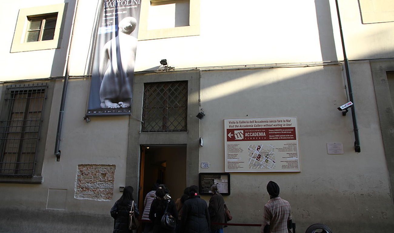 The entrance of the Galleria dell'Accademia