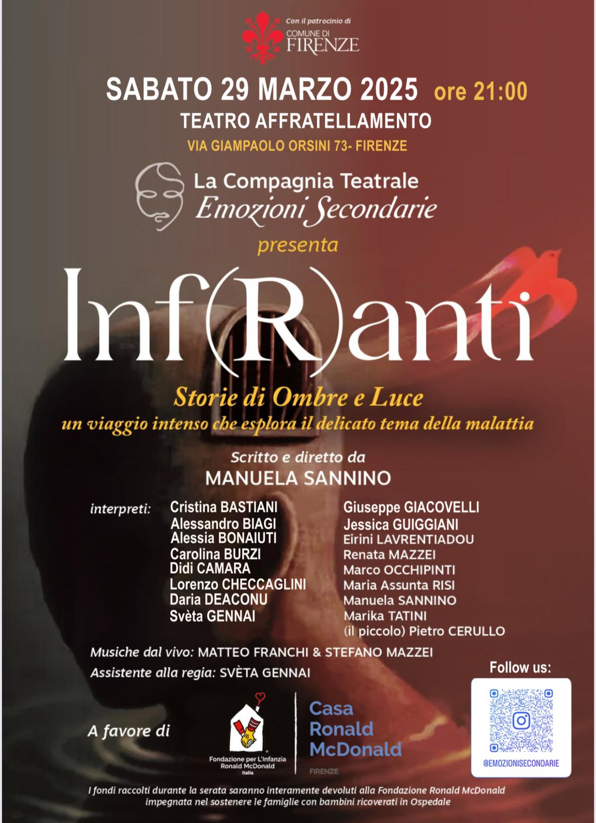 Infini 29 Mart'ta Teatro Abbutelamento'da Floransa'ya dönüyor