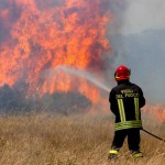 Hills of Florence on fire