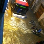 Floods in via de' Serragli, Florence, Italy