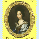 The brand new Italian stamp dedicated to Anna Maria de' Medici