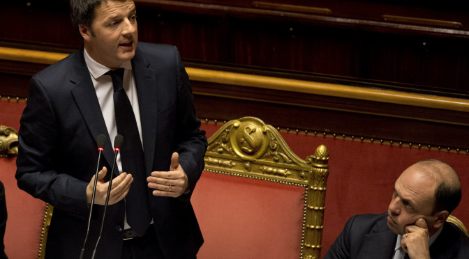 Matteo Renzi at the Senate confidence test (Photo Palazzo Chigi)