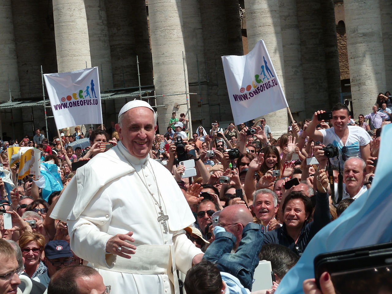 Pope Francis among the people at St. Peter's Square