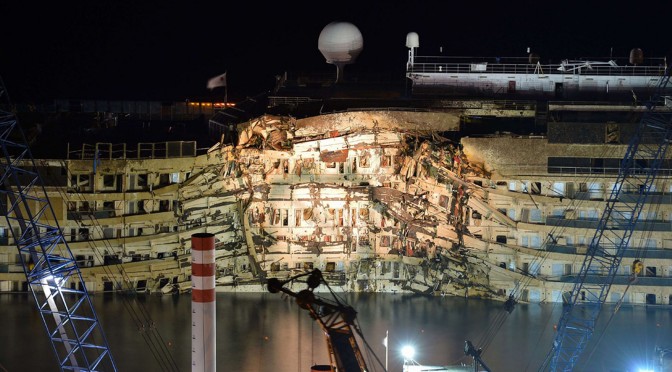 The wreck of Costa Concordia at Isola del Giglio