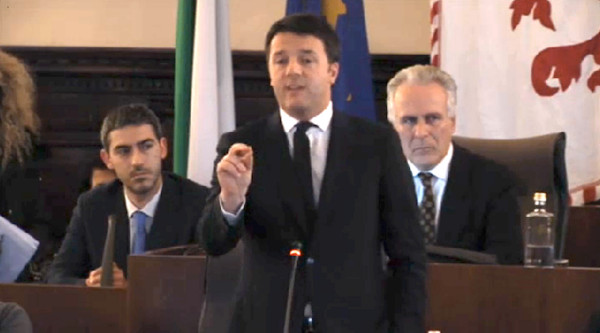 Matteo Renzi's last speech as mayor in Palazzo Vecchio