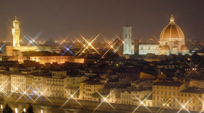 White Night in Florence, Italy