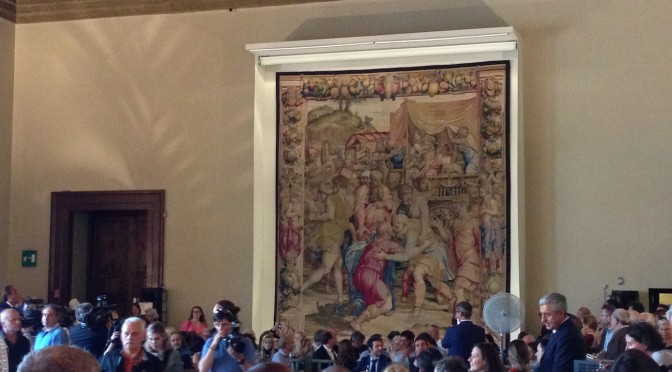 The story of Giuseppe Ebreo's tapestries unveiled in Palazzo Vecchio during the first City Council last Monday June 16, 2014.