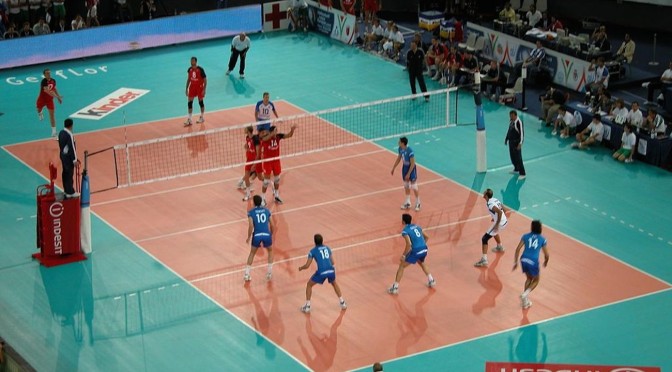 Volleyball: the Italian team vs Russia during the European Championship in 2005