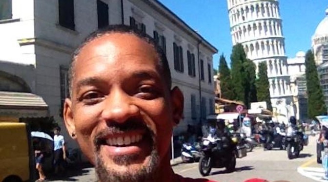 Will Smith's selfie in Pisa