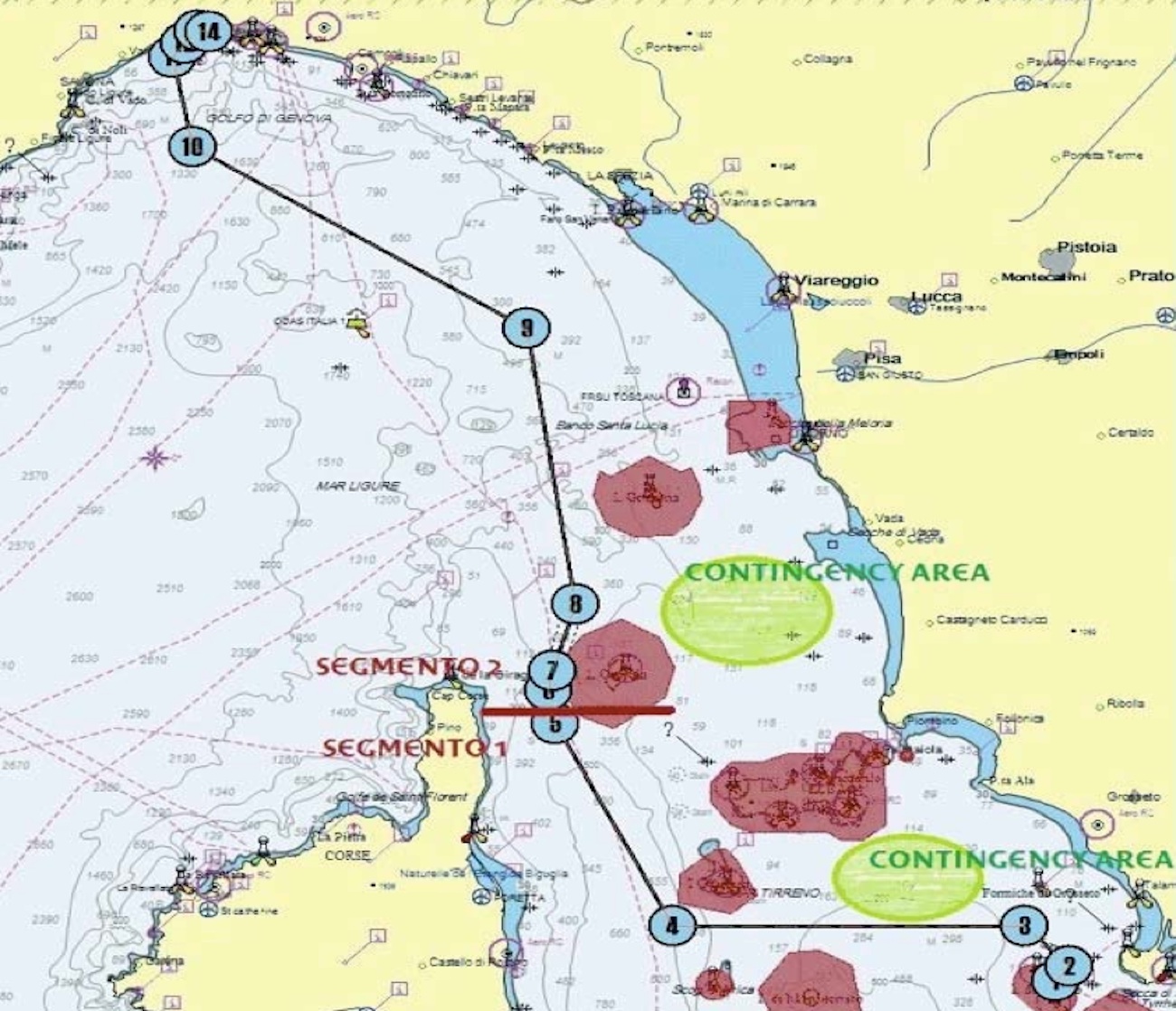 Costa Concordia, route 2
