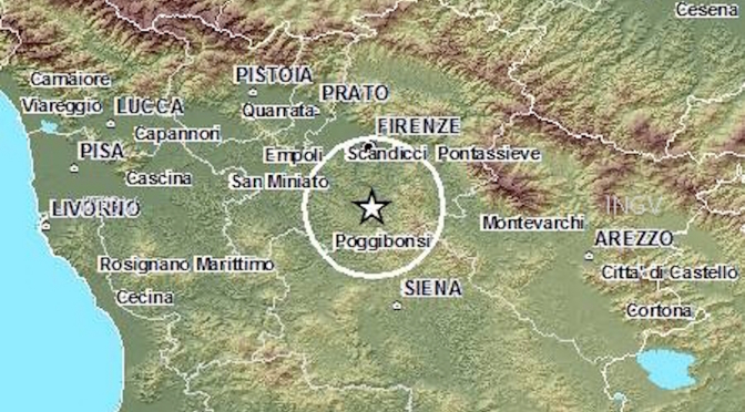 December 19, 2014 earthquake spot near Florence, Italy (INGV)