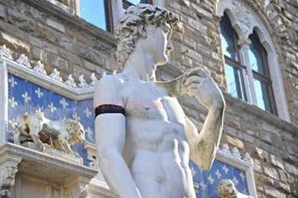 Florence's David dons black armband for Paris terror victims