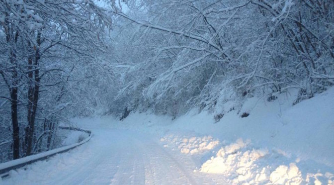 Heavy snow near Pistoia, Tuscany