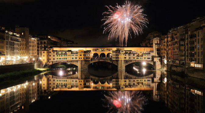 Fireworks over Ponte Vecchio