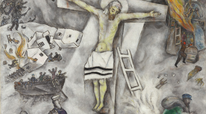 Marc Chagall (Moishe Segal; Vitebsk 1887-Saint-Paul-de-Vence 1985) Crocifissione bianca Chicago, The Art Institute of Chicago Douglas Druick director and president of the Art Institute of Chicago e Arturo Galansino Direttore Generale Fondazione Palazzo Strozzi davanti alla Crocifissione bianca di Marc Chagall ne Battistero di San Giovanni di Firenze (Foto di: Tommaso Cappelletti)