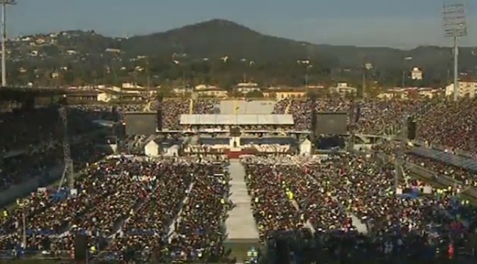Pope Francis at Florence stadium