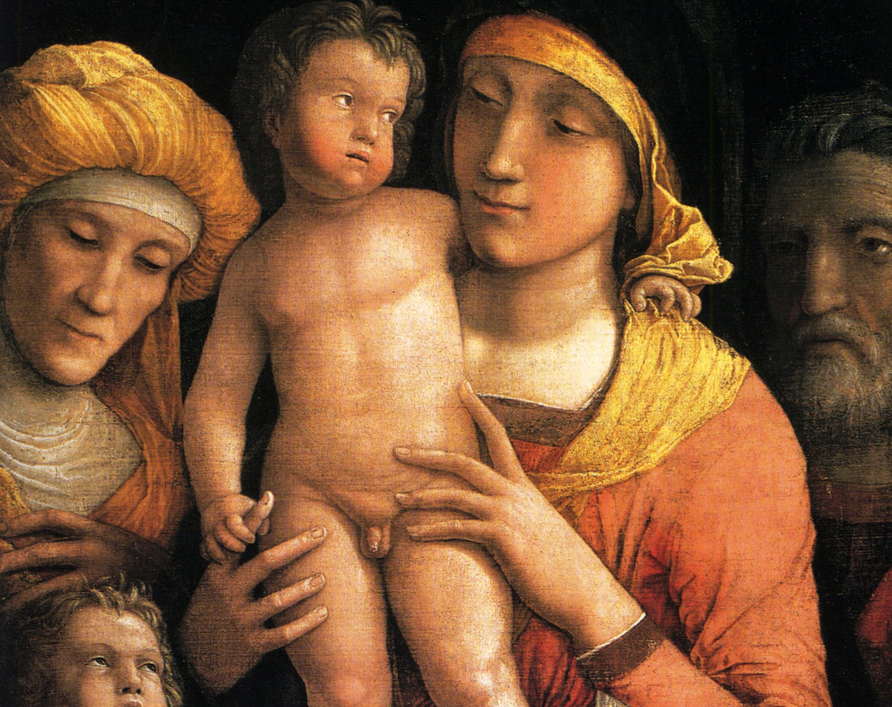 Mantegna's Holy Family With A Saint