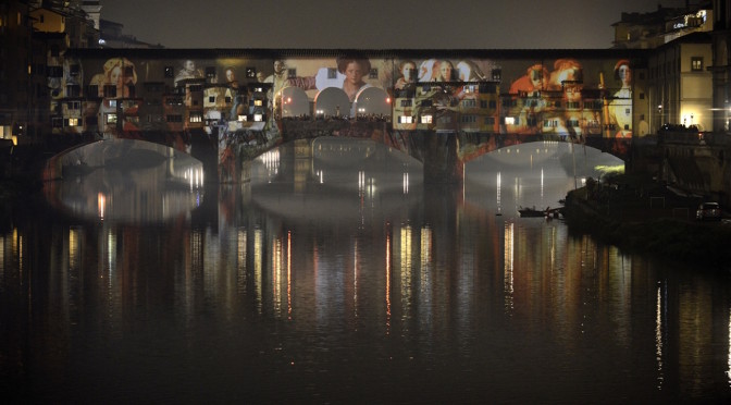 Ponte Vecchio lights during the F-Light 2015 Festival in Florence