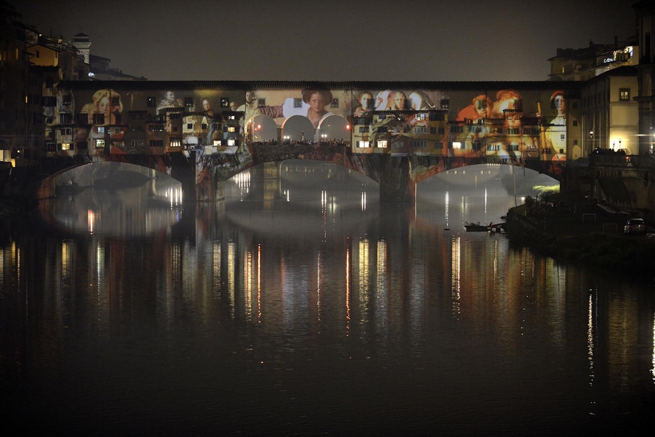 Ponte Vecchio lights during the F-Light 2015 Festival in Florence