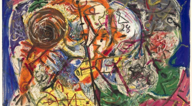 Untitled Jackson Pollock (1912–1956), ca. 1946. Gouache and pastel on paper, 58 x 80 cm, Peggy Guggenheim Collection, Venice 76.2553 Photo by David Heald © Pollock-Krasner Foundation / Artists Rights Society, ARS, New York, by SIAE 2016