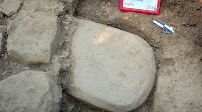 The Etruscan stele was embedded in the foundations of a monumental temple where it had been for more than 2,500 years. (Credit: Mugello Valley Project)