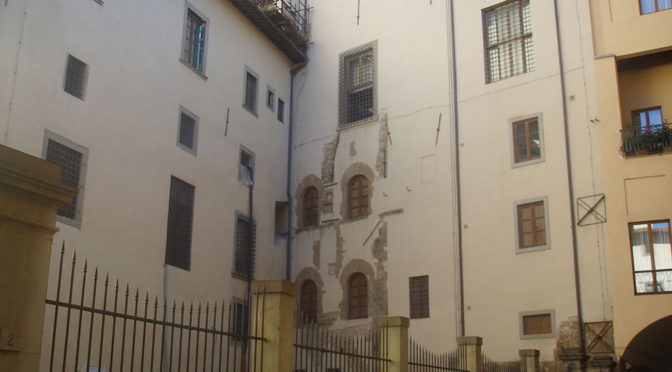 The backside of the Uffizi Gallery where a car bomb was set in May 27, 1993