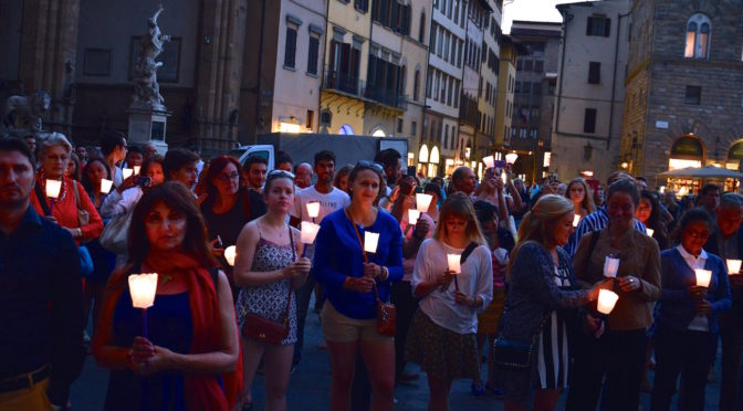 Vigil for peace in Florence, Italy