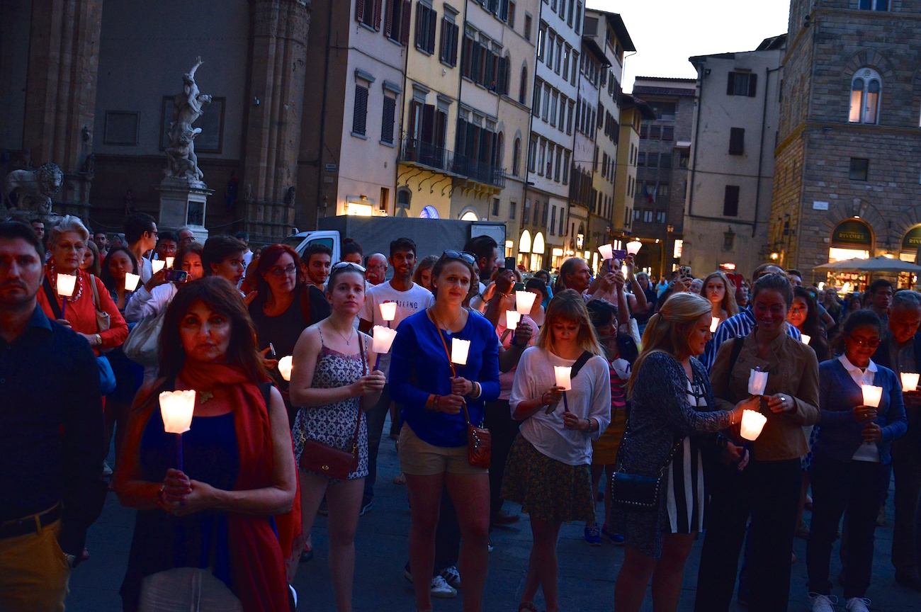 Vigil for peace in Florence, Italy