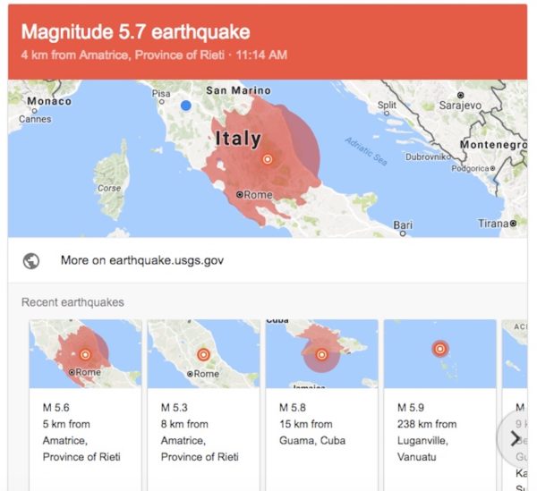 Magnitude 5.7 earthquake in central Italy