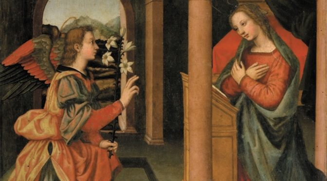 Annunciation painted by Plautilla Nelli