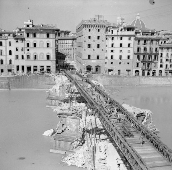 Ponte Santa Trinita: a Bailey bridge was built for temporary use by the Royal engineers