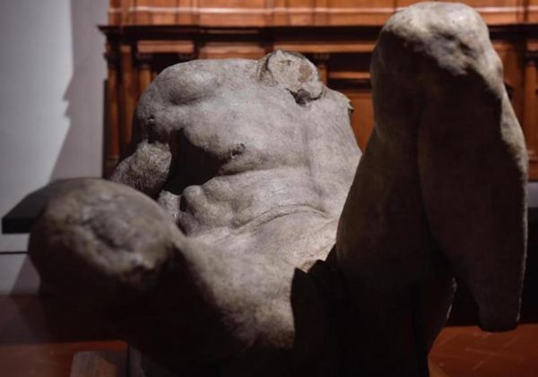 Michelangelo Buonarroti bronze sculpture River God after restoration is shown in Florence, Italy