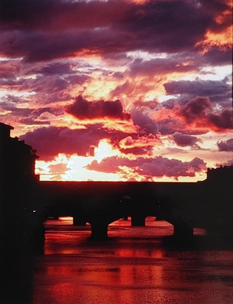 Sunset over the Ponte Vecchio May 2013 (photo by Melissa Magliochetti)
