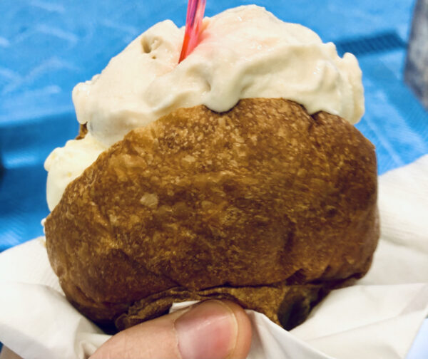 Brioche with ice cream