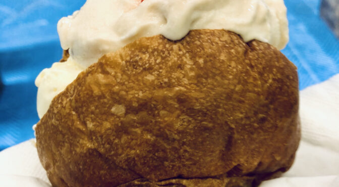 Brioche with ice cream