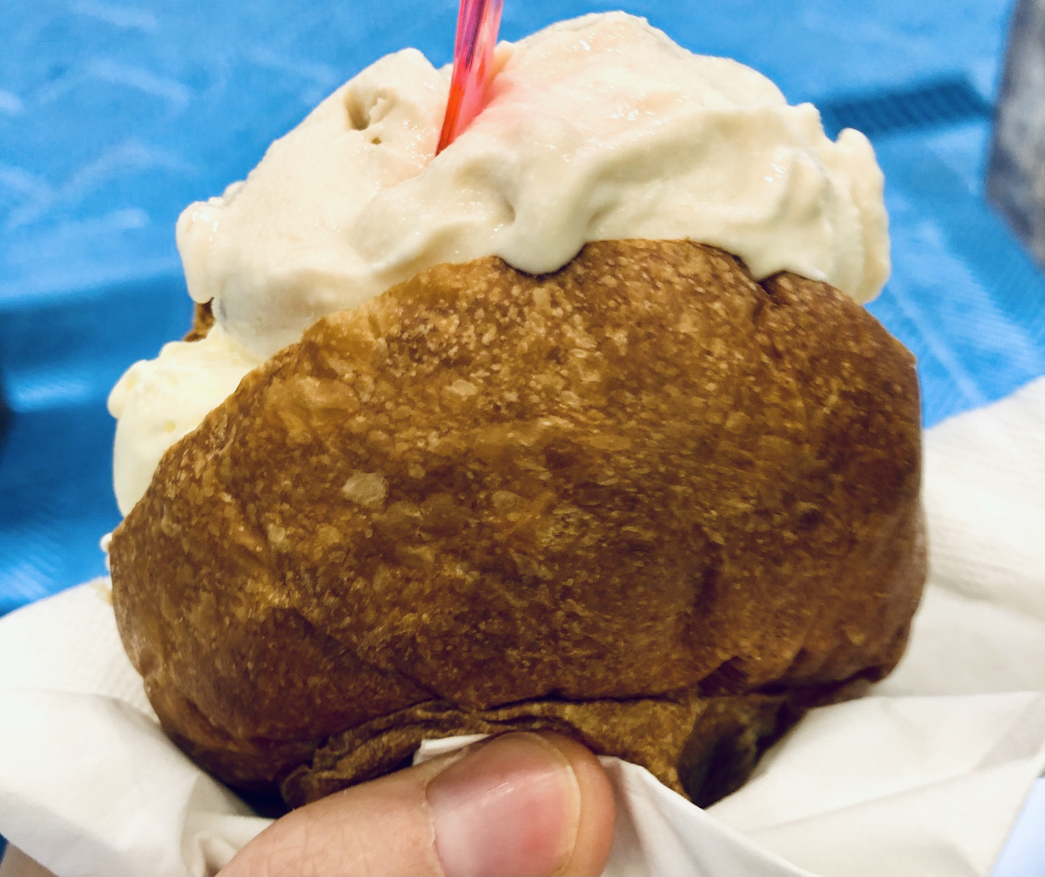 Brioche with ice cream