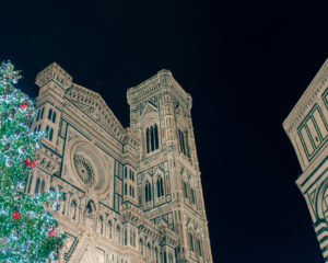 The Christmas tree in piazza Duomo, Florence