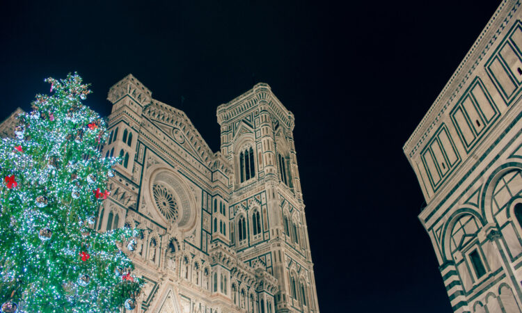 The Christmas tree in piazza Duomo, Florence