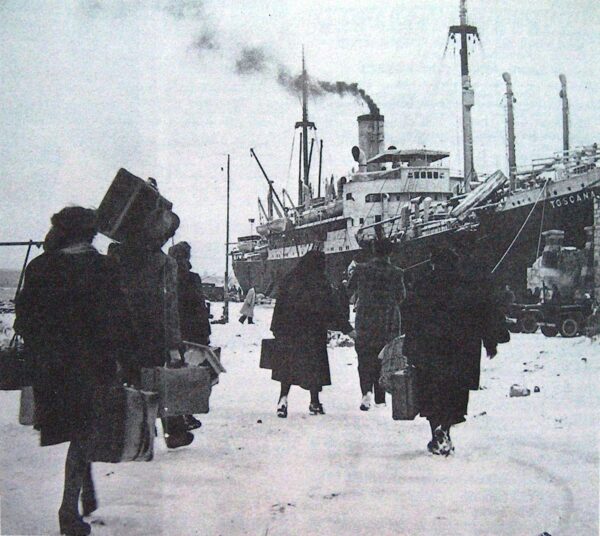 The ship Toscana during the evacuation of Pola