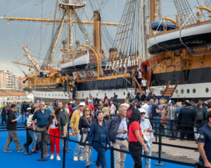 The iconic Italian Navy training ship Amerigo Vespucci 