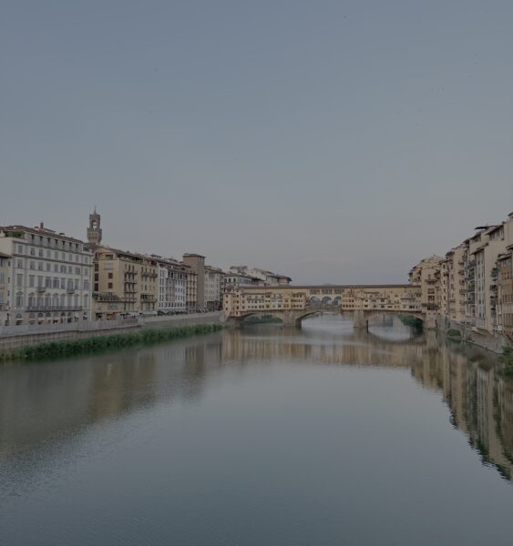 View from the Ponte Vecchio on the Arno River, near the Oltrarno