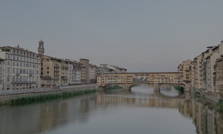 View from the Ponte Vecchio on the Arno River, near the Oltrarno