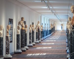Over fifty Roman busts now enrich the Ponte Vecchio stretch of the Vasari Corridor, returning to public view after decades in storage.