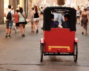 Florence to Ban Rickshaws and Caddies from UNESCO Area