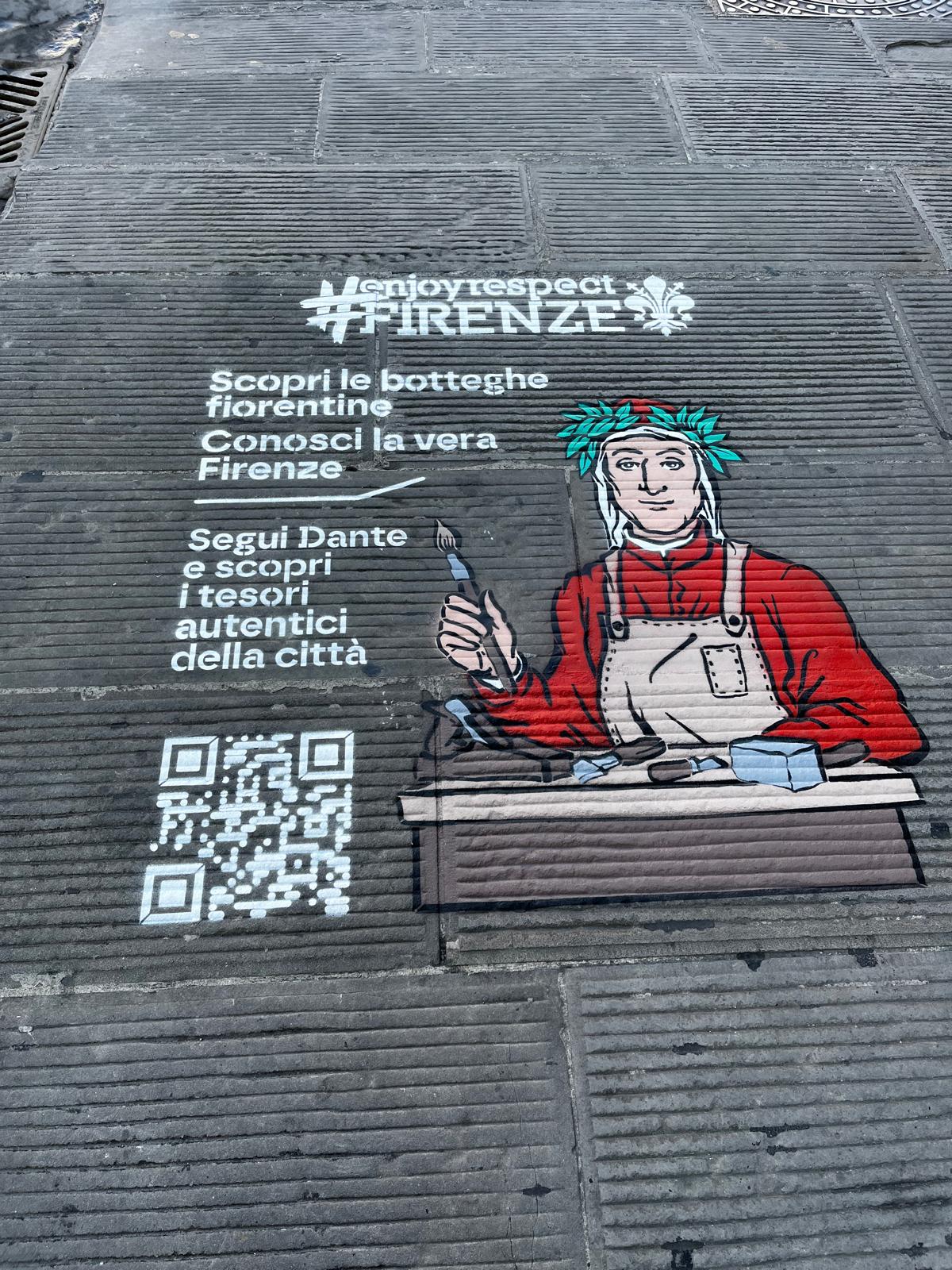 Saygılı turizmi teşvik etmek için Floransa'da yeşil grafiti squarts