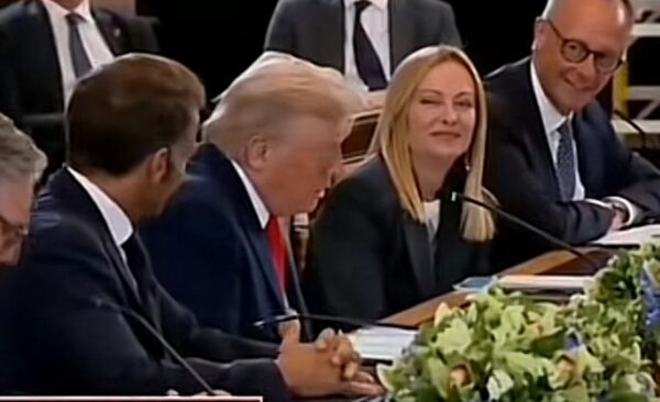U.S. President Donald Trump turned to Italian Prime Minister Giorgia Meloni and said, You look fantastic.