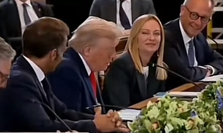 U.S. President Donald Trump turned to Italian Prime Minister Giorgia Meloni and said, You look fantastic.