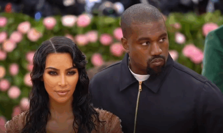 Kardashian with then-husband Kanye West at the Met Gala in 2019, via Wikipedia