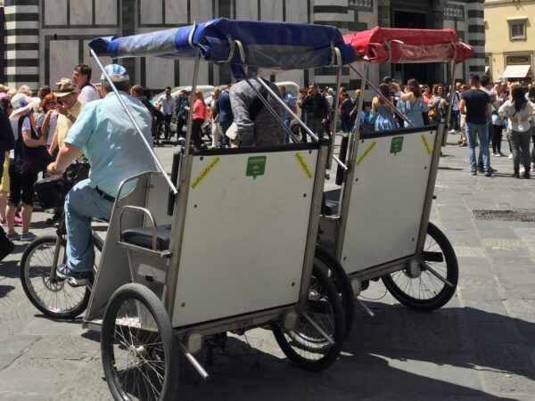 Rickshaws gone: Florence’s historic centre adapts, drivers protest
